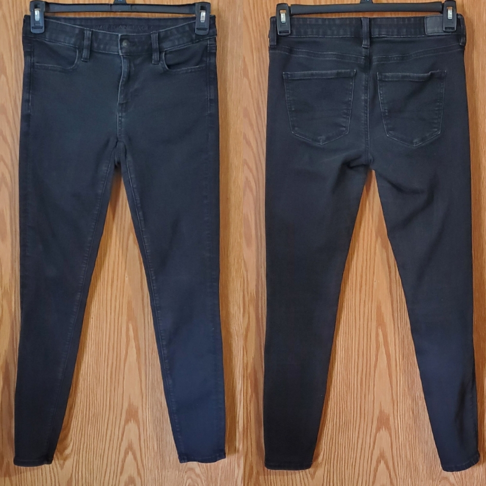 American Eagle jeggings black stretch cotton blend size 4